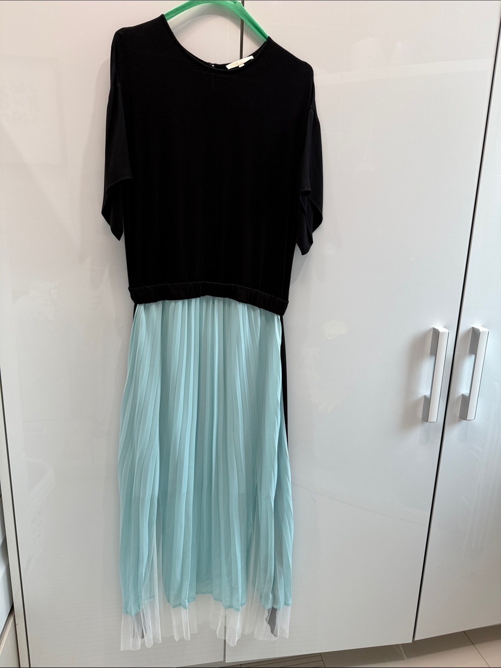 Maje Black Top with White Label Detail